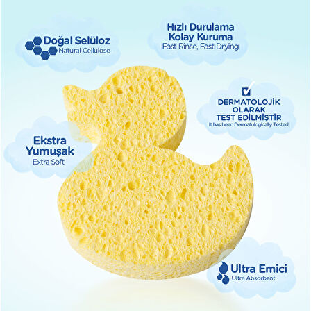 Wee Baby Doğal Selülozik Banyo Süngeri - SARI