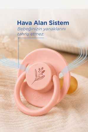Wee Baby Pure Yuvarlak Uçlu Kauçuk Emzik 18+ Ay Somon