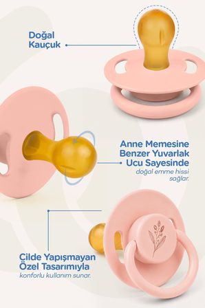 Wee Baby Pure Yuvarlak Uçlu Kauçuk Emzik 18+ Ay Somon