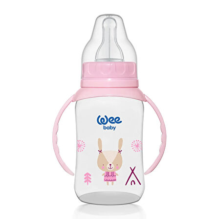 Wee Baby 744 Wee Baby  Kulplu PP Biberon 150ml Pembe