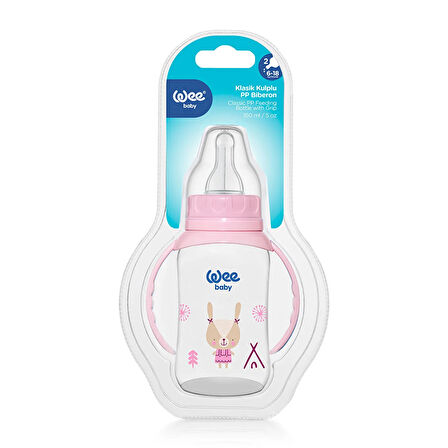 Wee Baby 744 Wee Baby  Kulplu PP Biberon 150ml Pembe