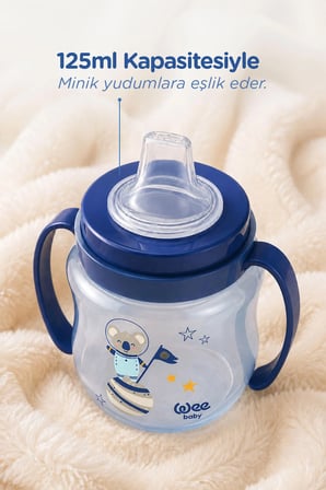 Wee Baby Galaxy Akıtmaz Alıştırma Bardak 125 ml Mavi 6+ Ay