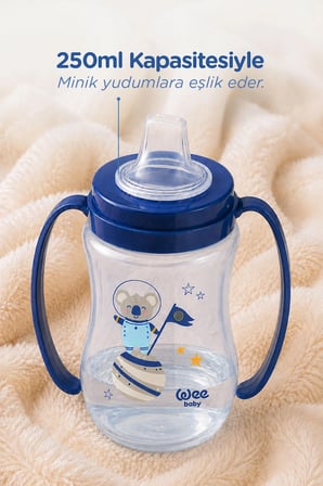 Wee Baby Galaxy Akıtmaz Alıştırma Bardak 250 ml Mavi 6+ Ay