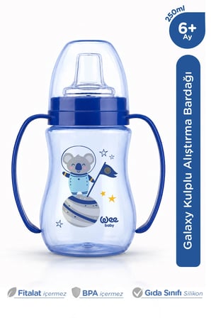 Wee Baby Galaxy Akıtmaz Alıştırma Bardak 250 ml Mavi 6+ Ay