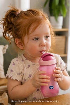 Wee Baby Pipetli Bardak 350 ml Pembe 6+ Ay