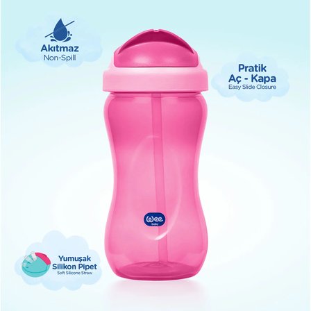 Wee Baby Pipetli Bardak 350 ml Pembe 6+ Ay