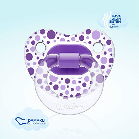 Wee Baby Şeffaf Desenli Damaklı Emzik No:3 - MOR