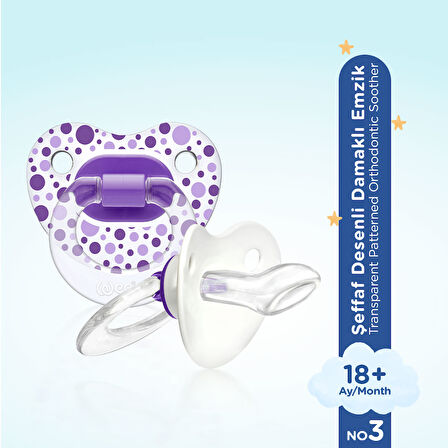 Wee Baby Şeffaf Desenli Damaklı Emzik No:3 - MOR