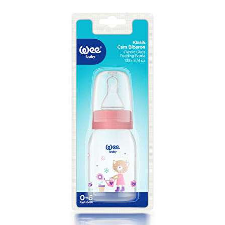 Wee Baby Klasik Cam Biberon 125 ml Pembe