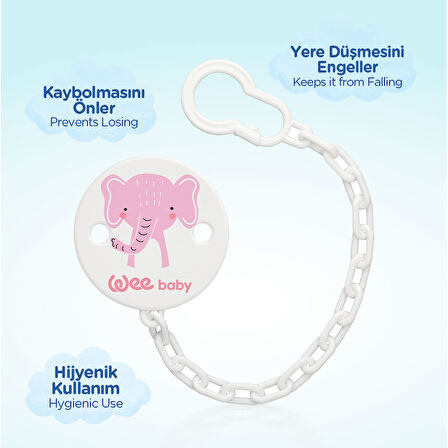 Desenli Emzik Askısı Pembe