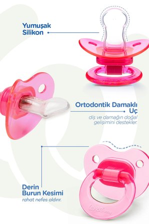 Wee Baby Akide Damaklı Silikon Emzik 18+ Ay Pembe