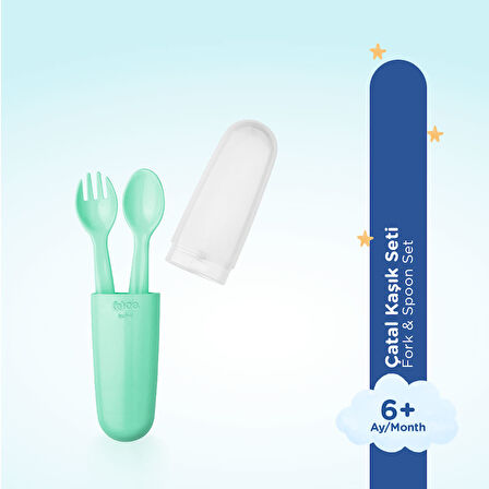 Saklama Kutulu Çatal Kaşık Seti Yeşil