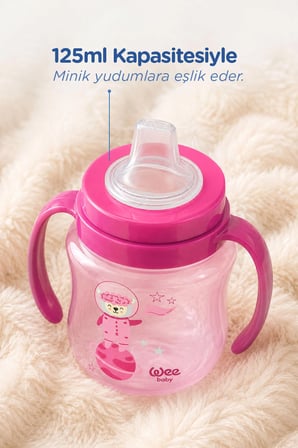 Wee Baby Galaxy Akıtmaz Alıştırma Bardak 125 ml Pembe 6+ Ay