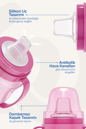 Wee Baby Galaxy Akıtmaz Alıştırma Bardak 125 ml Pembe 6+ Ay
