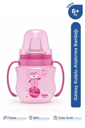 Wee Baby Galaxy Akıtmaz Alıştırma Bardak 125 ml Pembe 6+ Ay