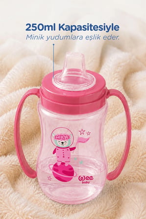 Wee Baby Galaxy Akıtmaz Alıştırma Bardak 250 ml Pembe 6+ Ay