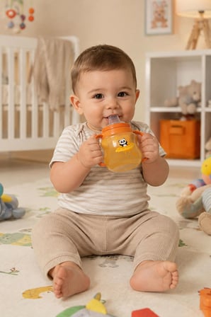 Wee Baby Galaxy Akıtmaz Alıştırma Bardak 125 ml Turuncu 6+ Ay