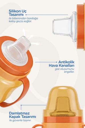 Wee Baby Galaxy Akıtmaz Alıştırma Bardak 125 ml Turuncu 6+ Ay