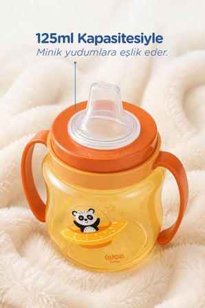 Wee Baby Galaxy Akıtmaz Alıştırma Bardak 125 ml Turuncu 6+ Ay