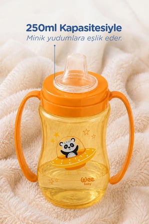 Wee Baby Galaxy Akıtmaz Alıştırma Bardak 250 ml Turuncu 6+ Ay