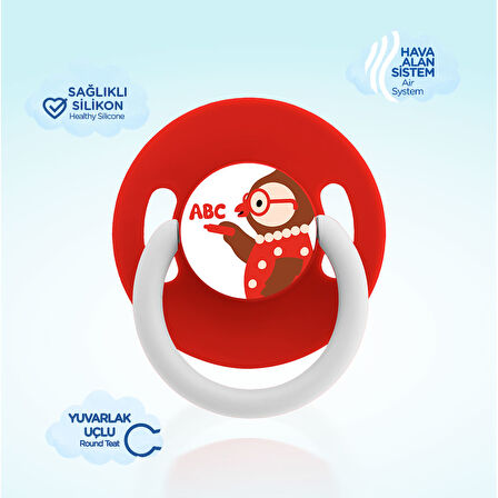 Cool Yuvarlak Uçlu Emzik No:1 Kırmızı Baykuş 0-6 Ay