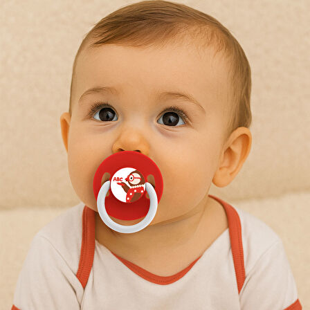 Cool Yuvarlak Uçlu Emzik No:1 Kırmızı Baykuş 0-6 Ay