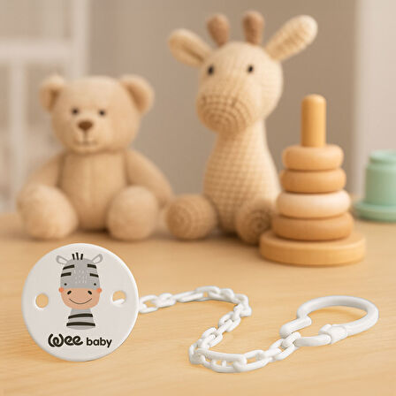Wee Baby Desenli Emzik Askısı - GRİ ZEBRA