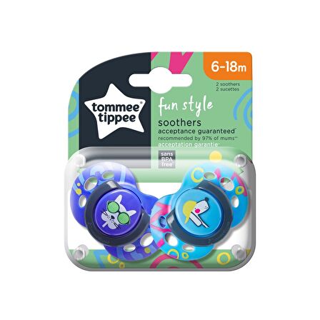 Tommee Tippee 2X Fun Emzik 6-18 Ay Lacivert