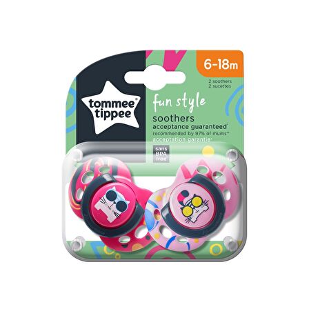 Tommee Tippee 2X Fun Emzik 6-18 Ay Pembe