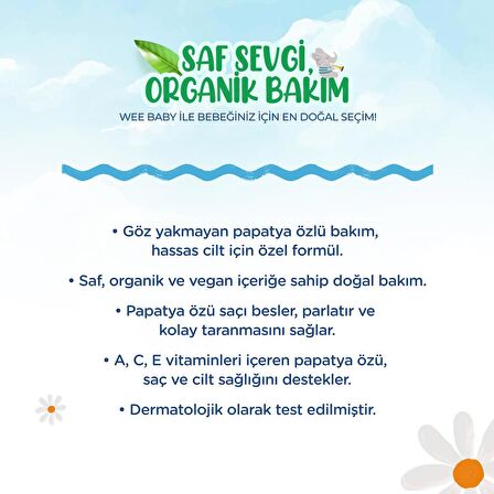 Wee Baby Organik Bebek Şampuan 500 ml + Saplı Tırnak Makası