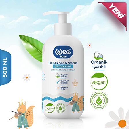 Wee Baby Organik Bebek  Şampuan 500ml + Organik Çatlak Önleyici Krem 150 ml 