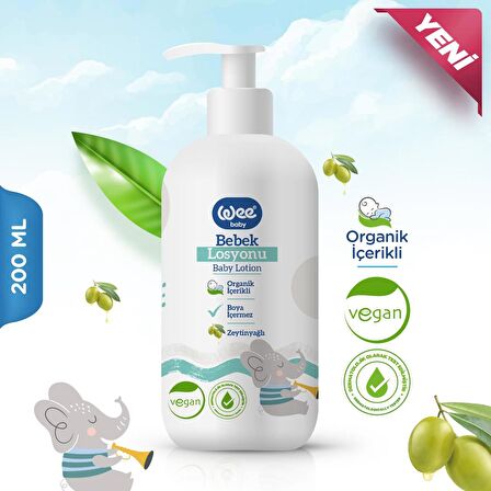 Wee Baby Bebek Yağı 150 ml + Şampuan 500 ml + Losyon 200 ml + Banyo Süngeri 4'lü Bakım Seti