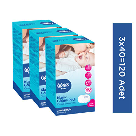 Wee Baby Klasik Göğüs Pedi Seti (40x3 120 Adet)