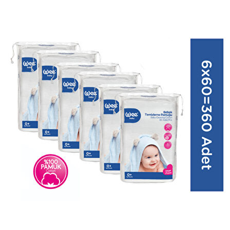 Wee Baby Bebek Temizleme Pamuğu Seti (60x6 360 Adet)