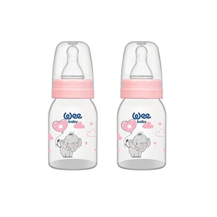 Wee Baby Klasik PP Biberon 125 ml - Pembe (2'li Set) - BULK