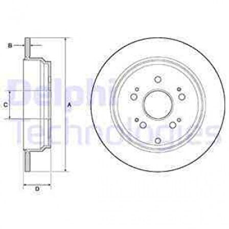 Honda Arka Fren Diski (aynası) Duz Honda Crv 2007> (293x5) - Delphi Bg4694c