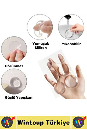 Şık Tasarım Mobilya Kapı Kolu Darbesi Kapı Durdurucu Gürültü Darbe Emici Şeffaf Silikon Ped 12 Adet