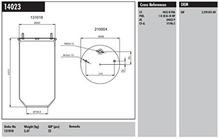Dorse Truck Metallı Koruk Saf Dorse - Connect MD 14023