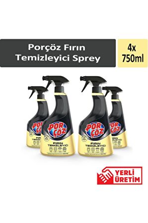 Porçöz Fırın Temizleyici Sprey 750 ml x 4 Adet