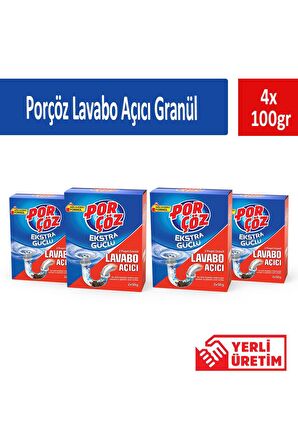 Porçöz Lavabo Açıcı Granül 100 gr x 4 Adet