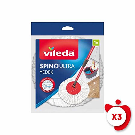 Vileda Spino Ultra Mikrofiber Yedek Paspas 3 Paket