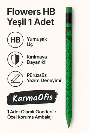 Flowers HB Pembe Kurşun Kalem – 1 Adet | Çiçek Desenli – HB Uç