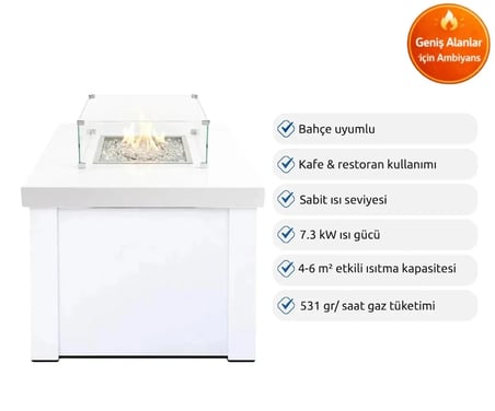 Aygaz Lhotse 817-B GB Dış Mekan Isıtıcı Cam Boncuklu Beyaz - Kılıf Hediyeli