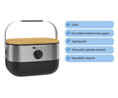 Aygaz Portatif Mini Barbekü - Metalik