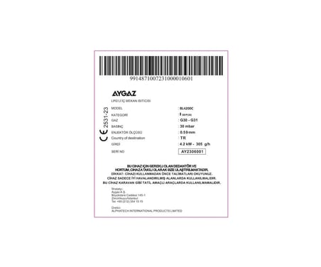 Aygaz İç Mekan Isıtıcı Eko BL4200C - Katlanır