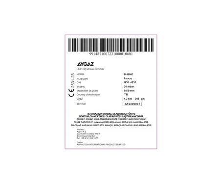 Aygaz İç Mekan Isıtıcı Eko BL4200C - Katlanır