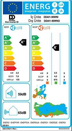 Demirdöküm Kion 9 8871 Btu/h A Enerji Sınıfı R32 İnverter Duvar Tipi Klima