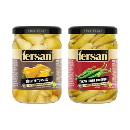Fersan Biberiye ve Yakan Biber Turşusu 370 cc 2 li Set