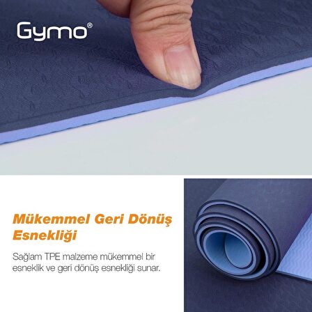 Gymo Ekolojik 6mm TPE Yoga Matı Pilates Minderi Lila Nane Yeşili