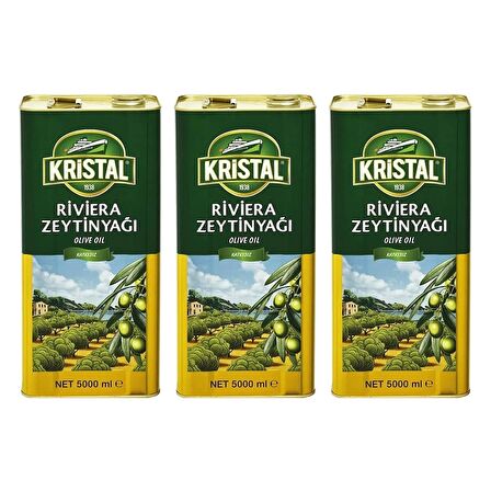 Kristal Riviera Zeytinyağı Teneke 3 x 5 L